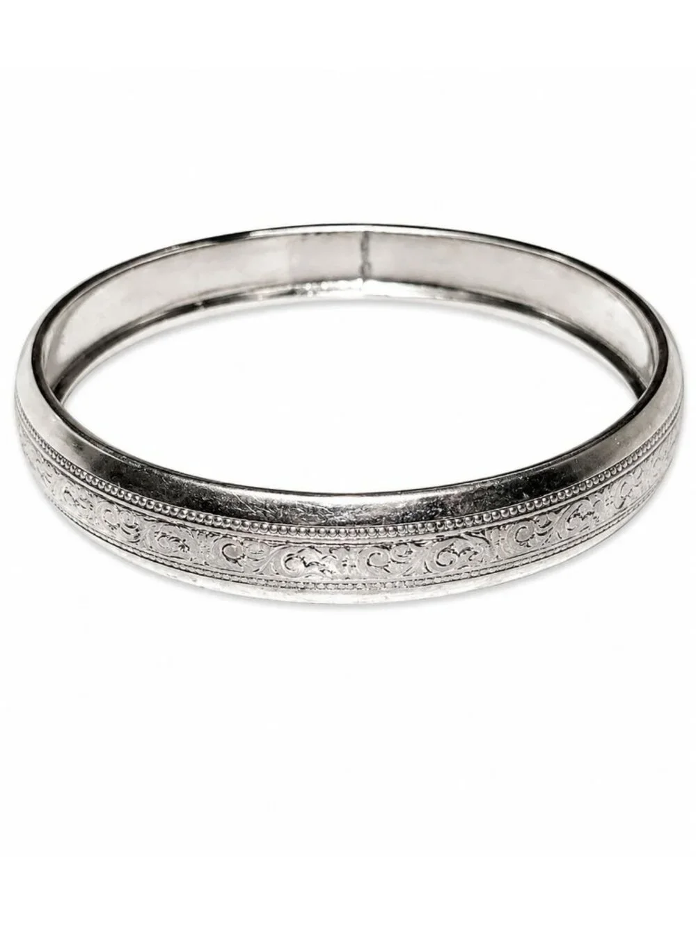 Vintage Y2K Bangle Bracelet Silvertone Set of 5 - Picture 2 of 5